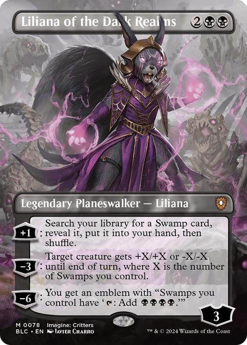 Liliana of the Dark Realms (Borderless) [BLC-078] - Bloomburrow Commander