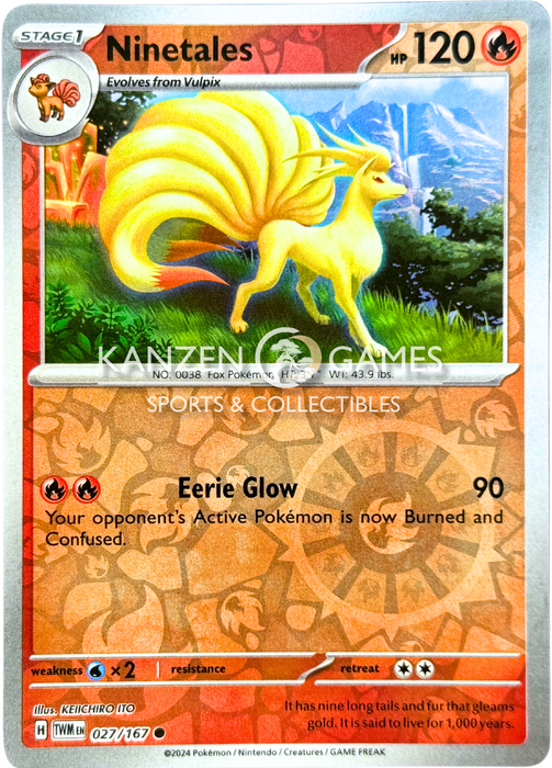 Ninetales (027/167) Reverse Holofoil [SV06: Twilight Masquerade]