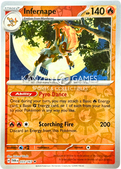 Infernape (033/167) Reverse Holofoil [SV06: Twilight Masquerade]