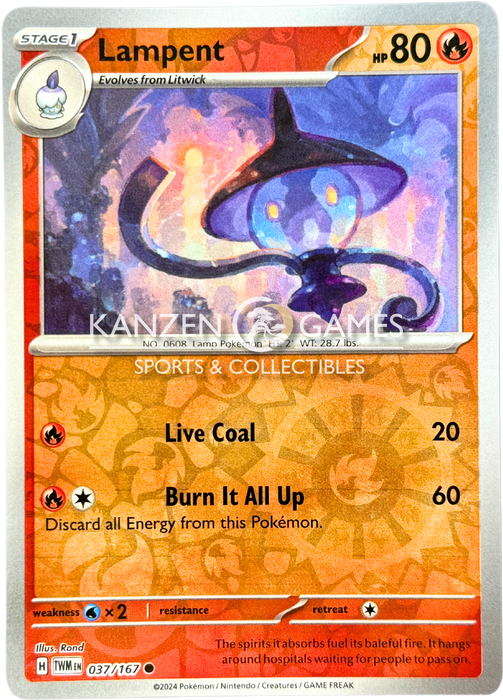 Lampent (037/167) Reverse Holofoil [SV06: Twilight Masquerade]