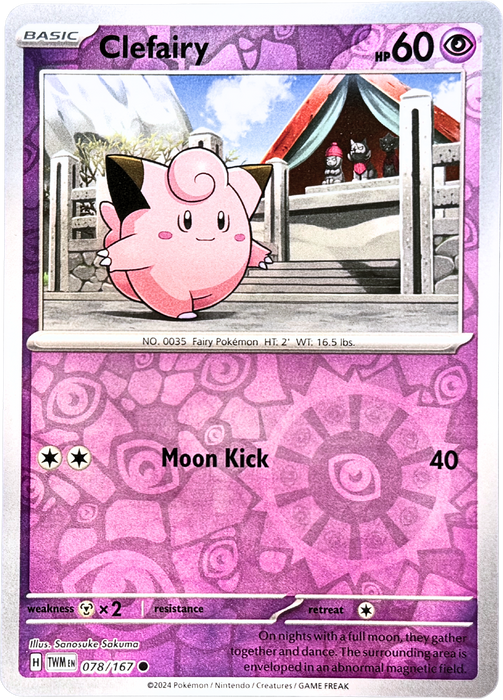 Clefairy (078/167) Reverse Holofoil [SV06: Twilight Masquerade]