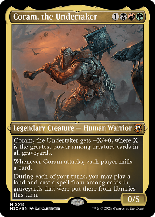 Coram, the Undertaker [M3C-019] Etched Foil - Modern Horizons 3 Commander