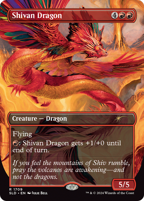 Shivan Dragon (Borderless) [SLD-1709] Foil - Secret Lair Drop