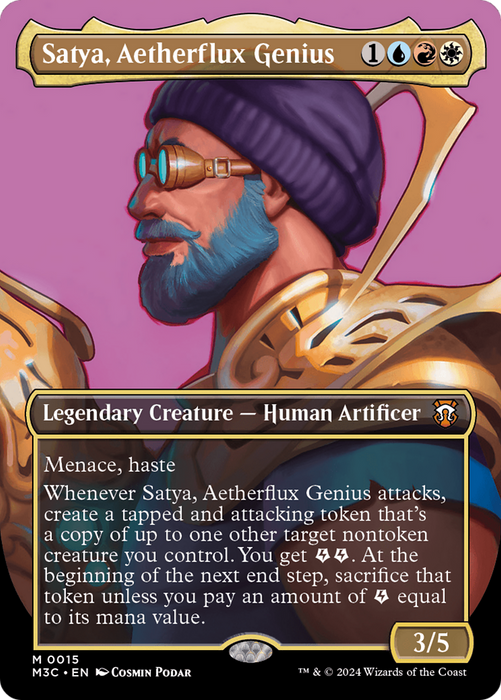 Satya, Aetherflux Genius (Showcase) (Borderless) [M3C-015] - Modern Horizons 3 Commander