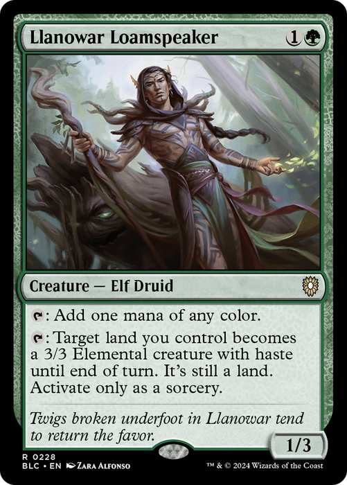 Llanowar Loamspeaker [BLC-228] - Bloomburrow Commander