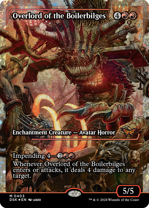 Overlord of the Boilerbilges (Borderless) [DSK-403] Foil - Duskmourn: House of Horror