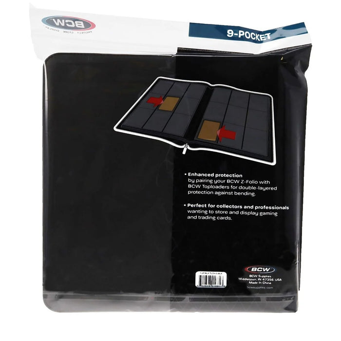 BCW Z-Folio 9-Pocket LX Album - Toploaders Binder - Black