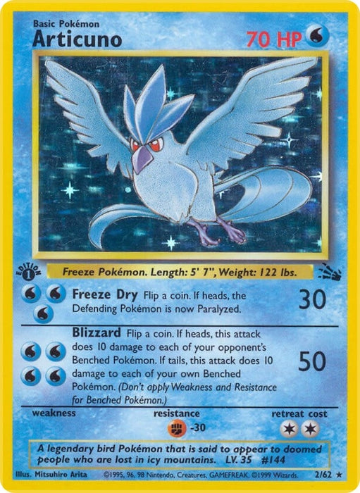 Image for Articuno (2) (02/62) (1st Edition Holofoil) [Fossil] - Pokemon