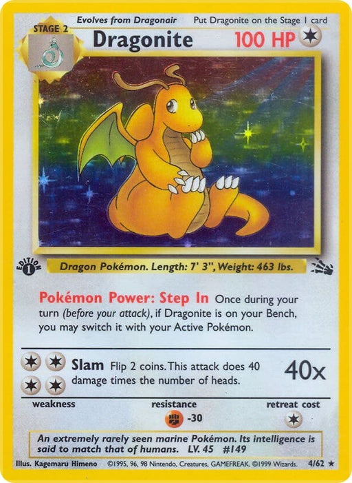 Image for Dragonite (4) (04/62) (1st Edition Holofoil) [Fossil] - Pokemon