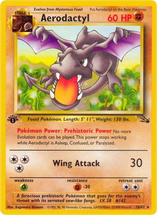 Image for Aerodactyl (16) (16/62) (Unlimited) [Fossil] - Pokemon