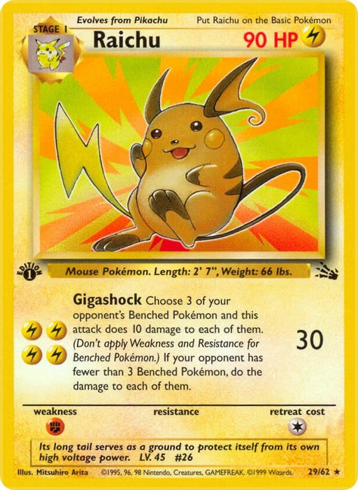Image for Raichu (29) (29/62) (1st Edition) [Fossil] - Pokemon
