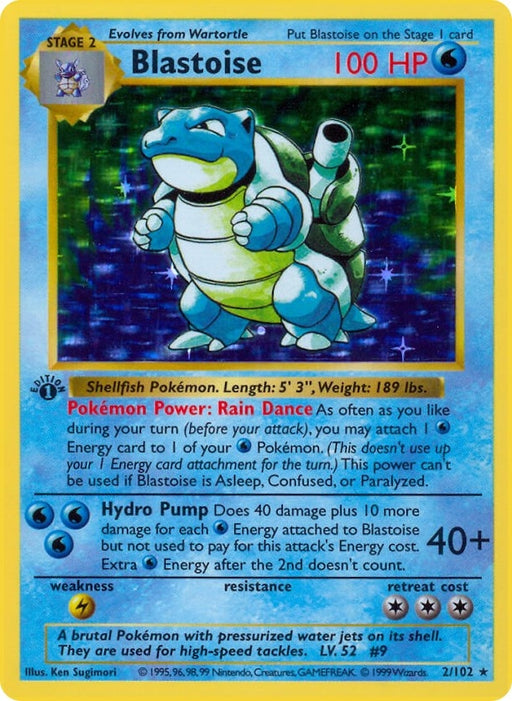 Image for Blastoise (002/102) (Unlimited Holofoil) [Base Set (Shadowless)] - Pokemon