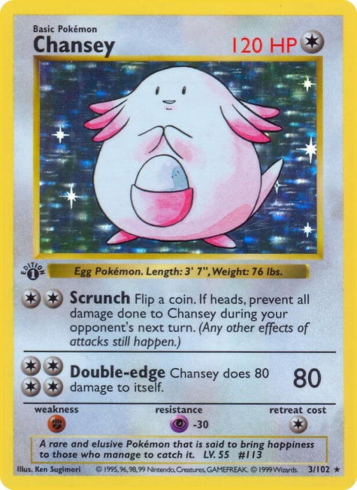 Image for Chansey (003/102) (Unlimited Holofoil) [Base Set (Shadowless)] - Pokemon