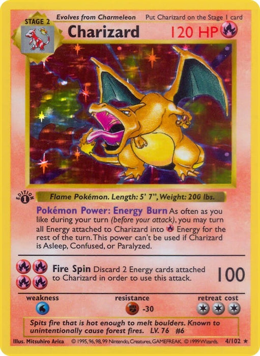 Image for Charizard (004/102) (1st Edition Holofoil) [Base Set (Shadowless)] - Pokemon