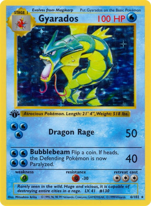 Image for Gyarados (006/102) (1st Edition Holofoil) [Base Set (Shadowless)] - Pokemon
