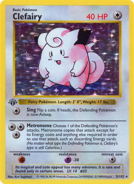 Image for Clefairy (005/102) (Unlimited Holofoil) [Base Set (Shadowless)] - Pokemon