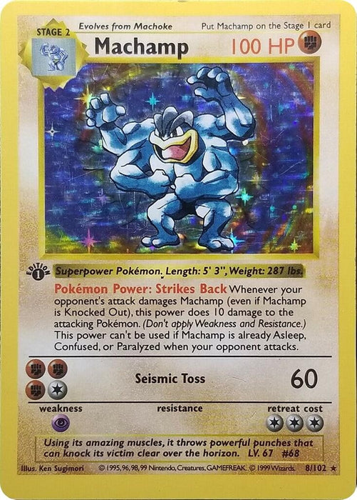 Image for Machamp - 8/102 (Base Set Shadowless) (008/102) (1st Edition Holofoil) [Deck Exclusives] - Pokemon