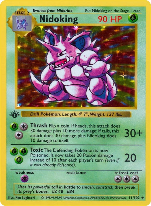 Image for Nidoking (011/102) (Unlimited Holofoil) [Base Set (Shadowless)] - Pokemon