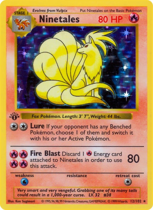 Image for Ninetales (012/102) (1st Edition Holofoil) [Base Set (Shadowless)] - Pokemon