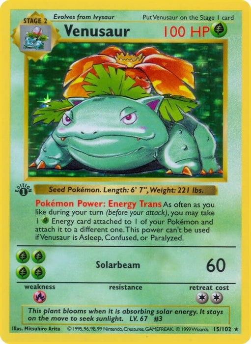 Image for Venusaur (015/102) (Unlimited Holofoil) [Base Set (Shadowless)] - Pokemon