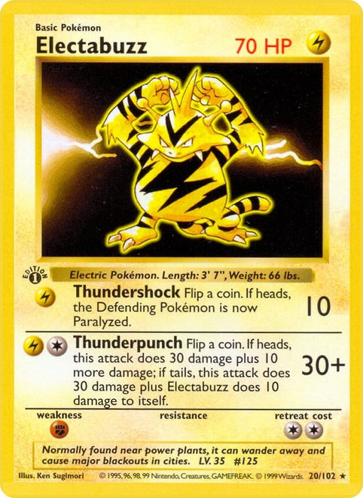 Image for Electabuzz (020/102) (Unlimited) [Base Set (Shadowless)] - Pokemon