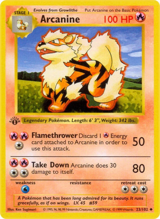 Image for Arcanine (023/102) (Unlimited) [Base Set (Shadowless)] - Pokemon