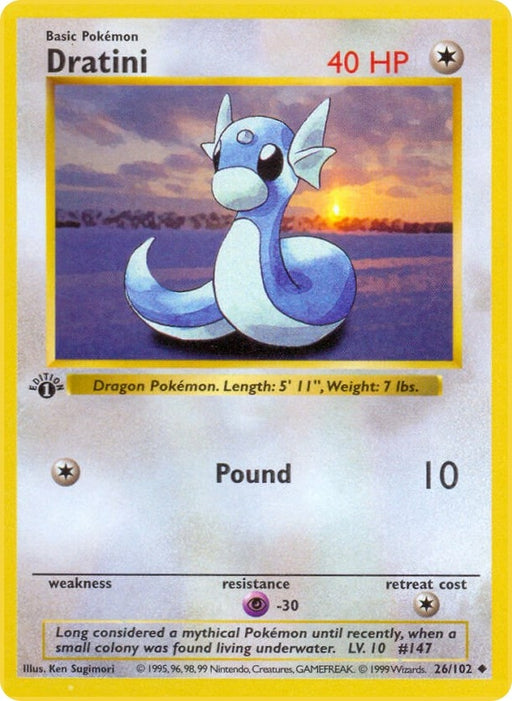 Image for Dratini (026/102) (Unlimited) [Base Set (Shadowless)] - Pokemon