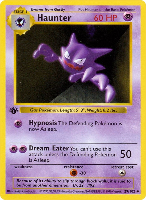 Image for Haunter (029/102) (1st Edition) [Base Set (Shadowless)] - Pokemon