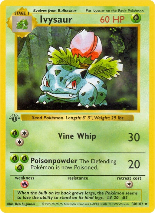 Image for Ivysaur (030/102) (1st Edition) [Base Set (Shadowless)] - Pokemon