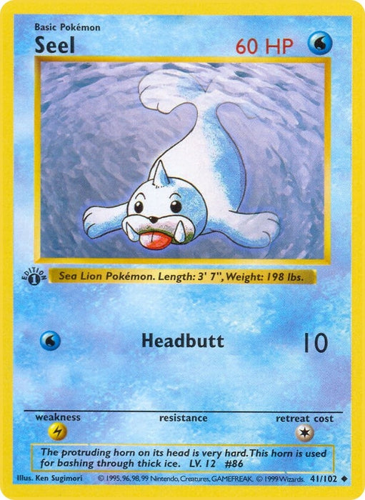 Image for Seel (041/102) (Unlimited) [Base Set (Shadowless)] - Pokemon