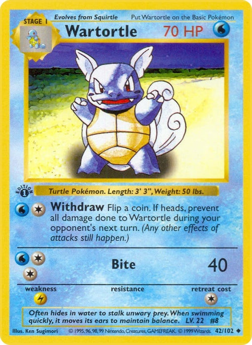 Image for Wartortle (042/102) (Unlimited) [Base Set (Shadowless)] - Pokemon