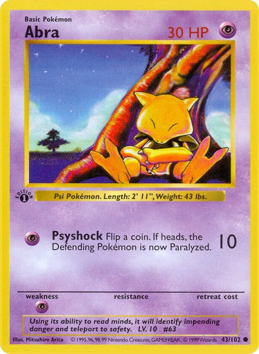 Image for Abra (043/102) (Unlimited) [Base Set (Shadowless)] - Pokemon