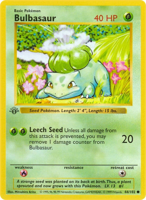 Image for Bulbasaur (044/102) (1st Edition) [Base Set (Shadowless)] - Pokemon
