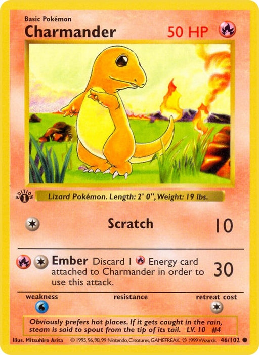 Image for Charmander (046/102) (1st Edition) [Base Set (Shadowless)] - Pokemon
