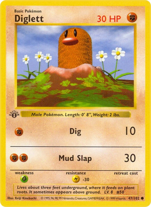 Image for Diglett (047/102) (Unlimited) [Base Set (Shadowless)] - Pokemon