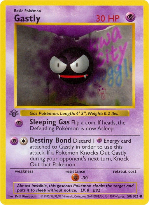 Image for Gastly (050/102) (1st Edition) [Base Set (Shadowless)] - Pokemon