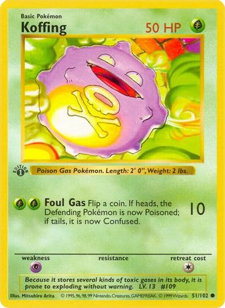 Koffing (51/102) [Base Set Shadowless Unlimited]
