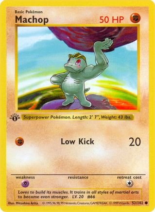 Machop (52/102) [Base Set Shadowless Unlimited]