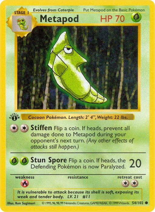 Image for Metapod (054/102) (1st Edition) [Base Set (Shadowless)] - Pokemon