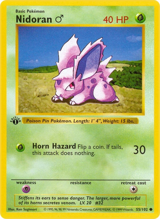 Image for Nidoran M (055/102) (Unlimited) [Base Set (Shadowless)] - Pokemon