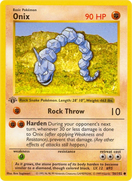 Image for Onix (056/102) (Unlimited) [Base Set (Shadowless)] - Pokemon