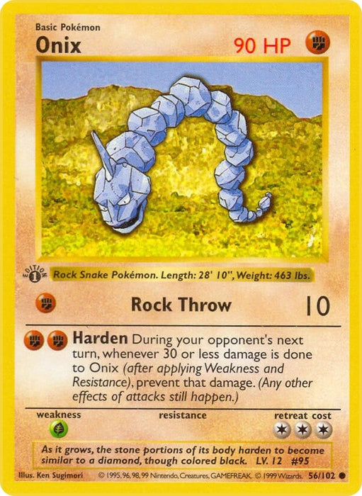 Image for Onix (056/102) (1st Edition) [Base Set (Shadowless)] - Pokemon