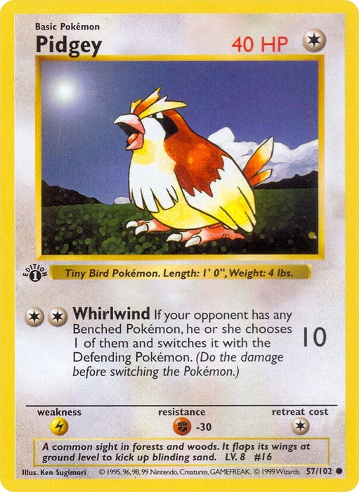 Image for Pidgey (057/102) (1st Edition) [Base Set (Shadowless)] - Pokemon