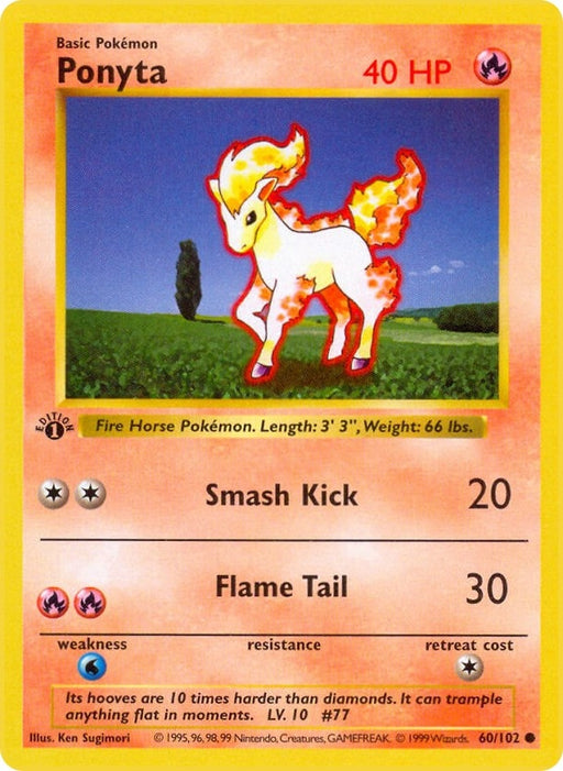 Image for Ponyta (060/102) (Unlimited) [Base Set (Shadowless)] - Pokemon