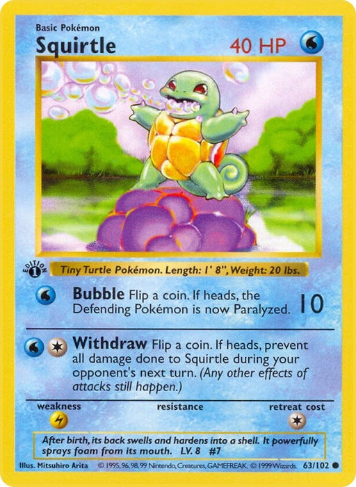 Image for Squirtle (063/102) (Unlimited) [Base Set (Shadowless)] - Pokemon