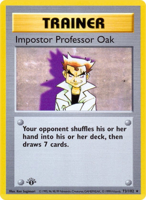 Image for Impostor Professor Oak (073/102) (Unlimited) [Base Set (Shadowless)] - Pokemon