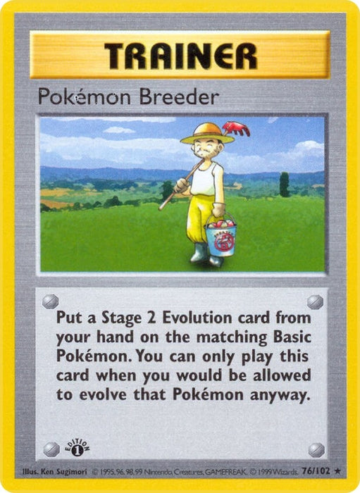 Image for Pokemon Breeder (076/102) (Unlimited) [Base Set (Shadowless)] - Pokemon