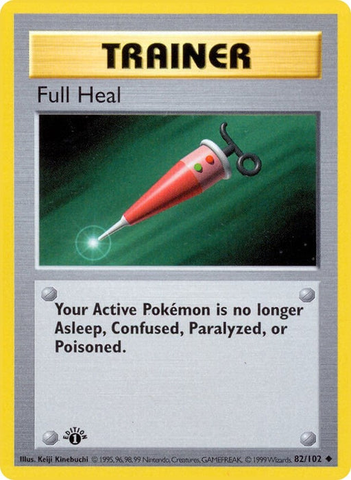 Image for Full Heal (082/102) (1st Edition) [Base Set (Shadowless)] - Pokemon