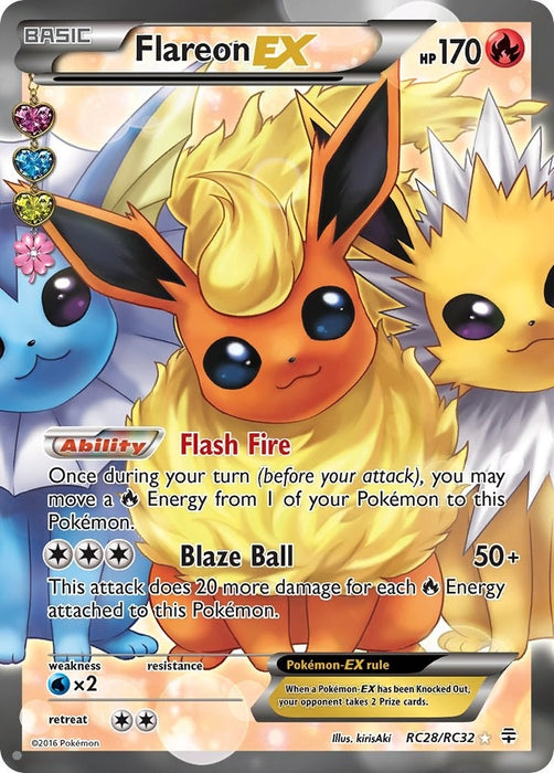 Image for Flareon EX (Full Art) (RC28/RC32) (Holofoil) [Generations: Radiant Collection] - Pokemon