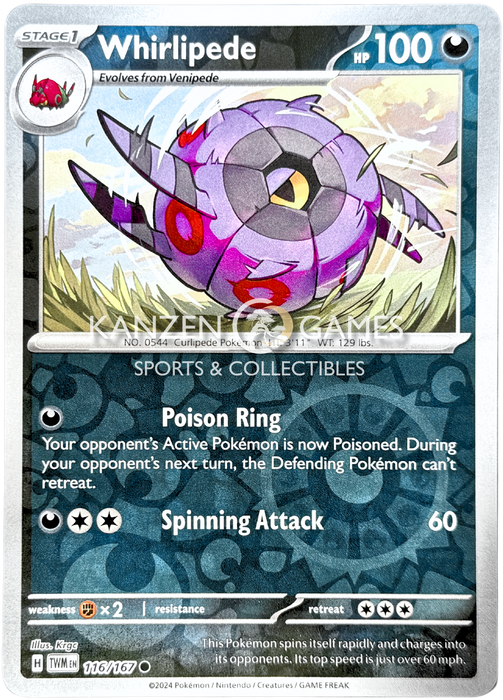 Whirlipede (116/167) Reverse Holofoil [SV06: Twilight Masquerade]